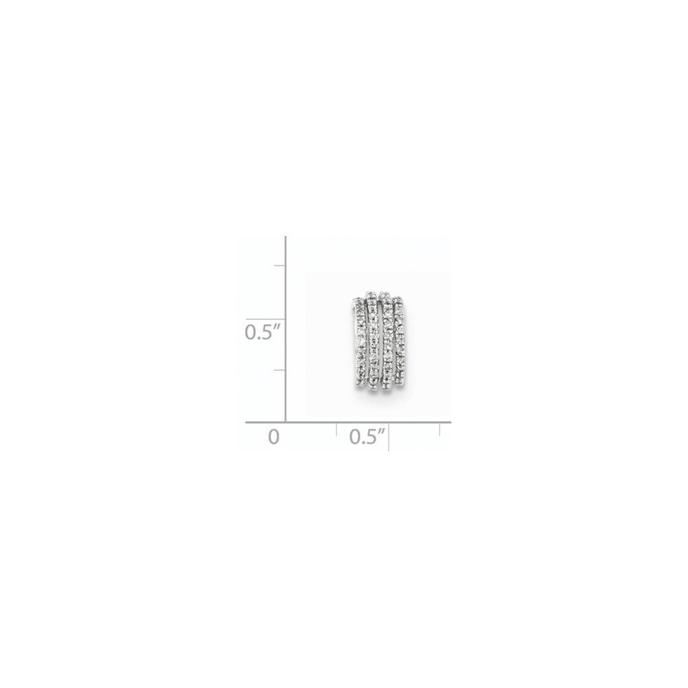 14K Weißgold Polierter Kettenanhänger mit echtem Diamanten