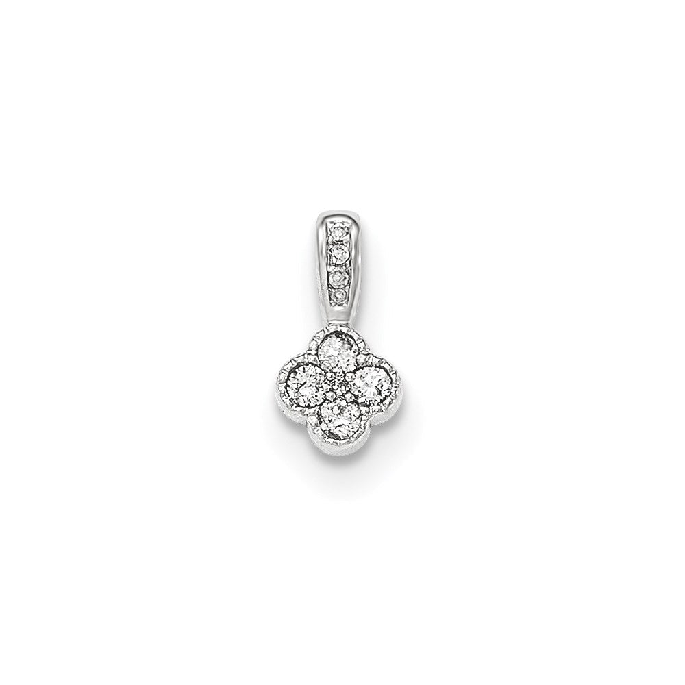 14K Weißgold Echtdiamant-Anhänger