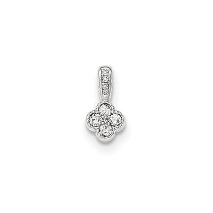 14K Weißgold Echtdiamant-Anhänger