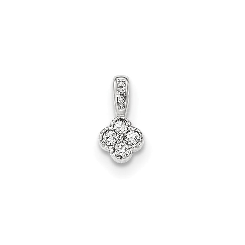 14K Weißgold Echtdiamant-Anhänger