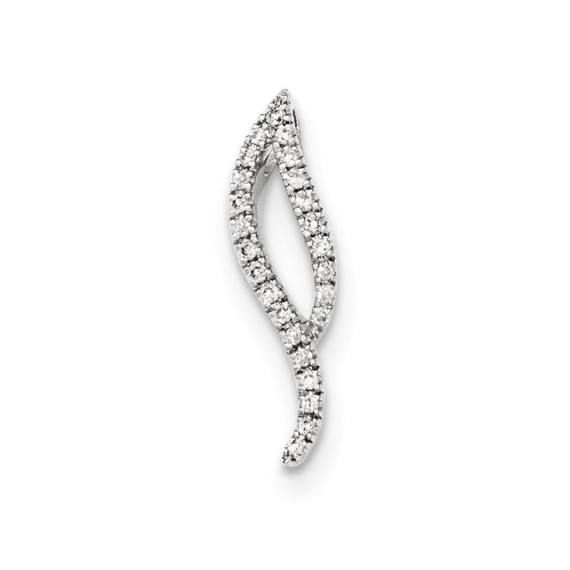 14K Weißgold Anhänger mit echtem Diamant