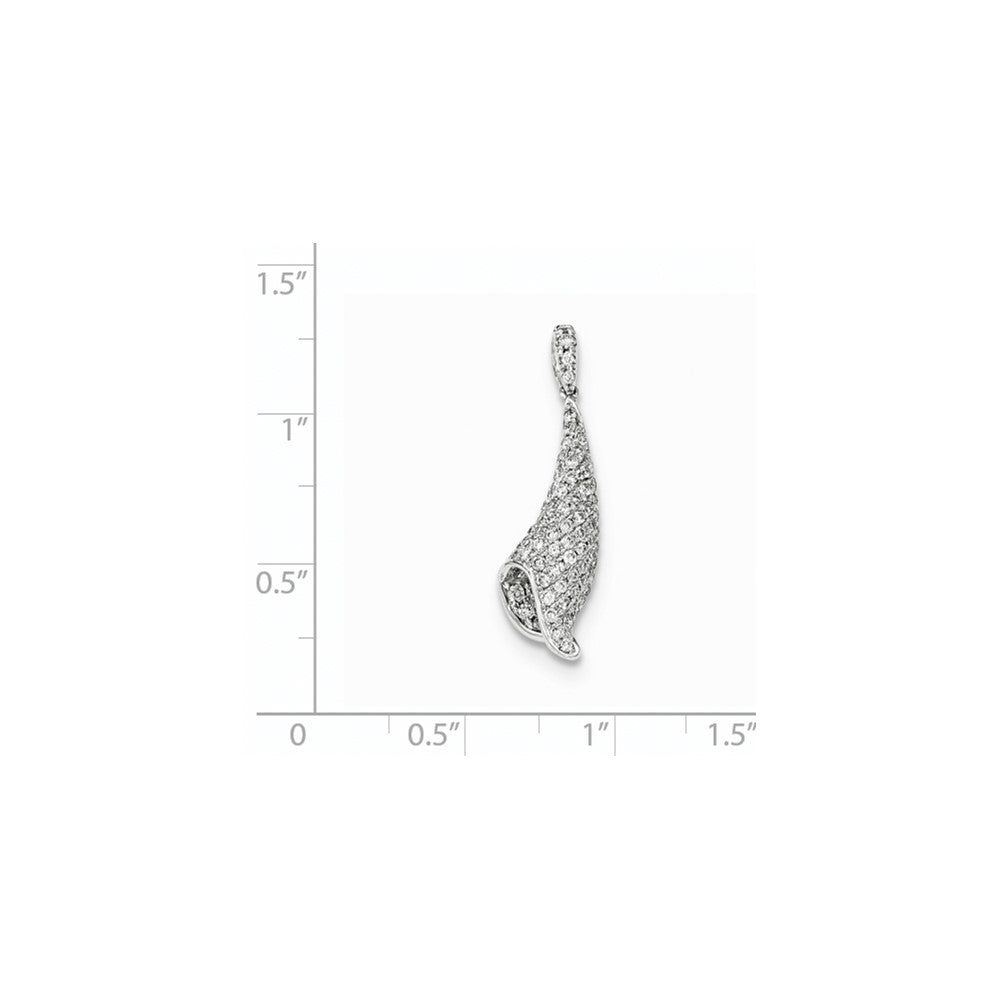 14K Weißgold Echter Diamant Pavé-Anhänger