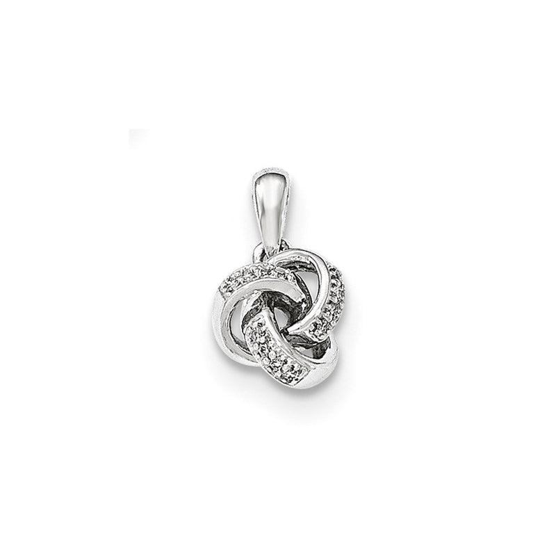 14K Weißgold Diamant-Knoten-Anhänger