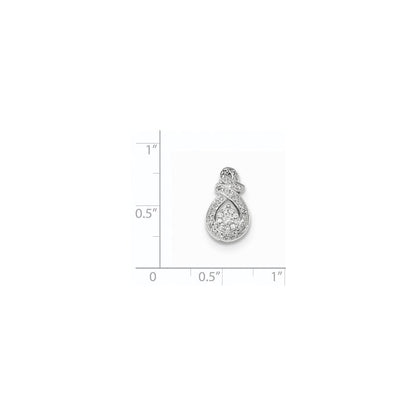 14K Weißgold Anhänger mit echtem Diamant
