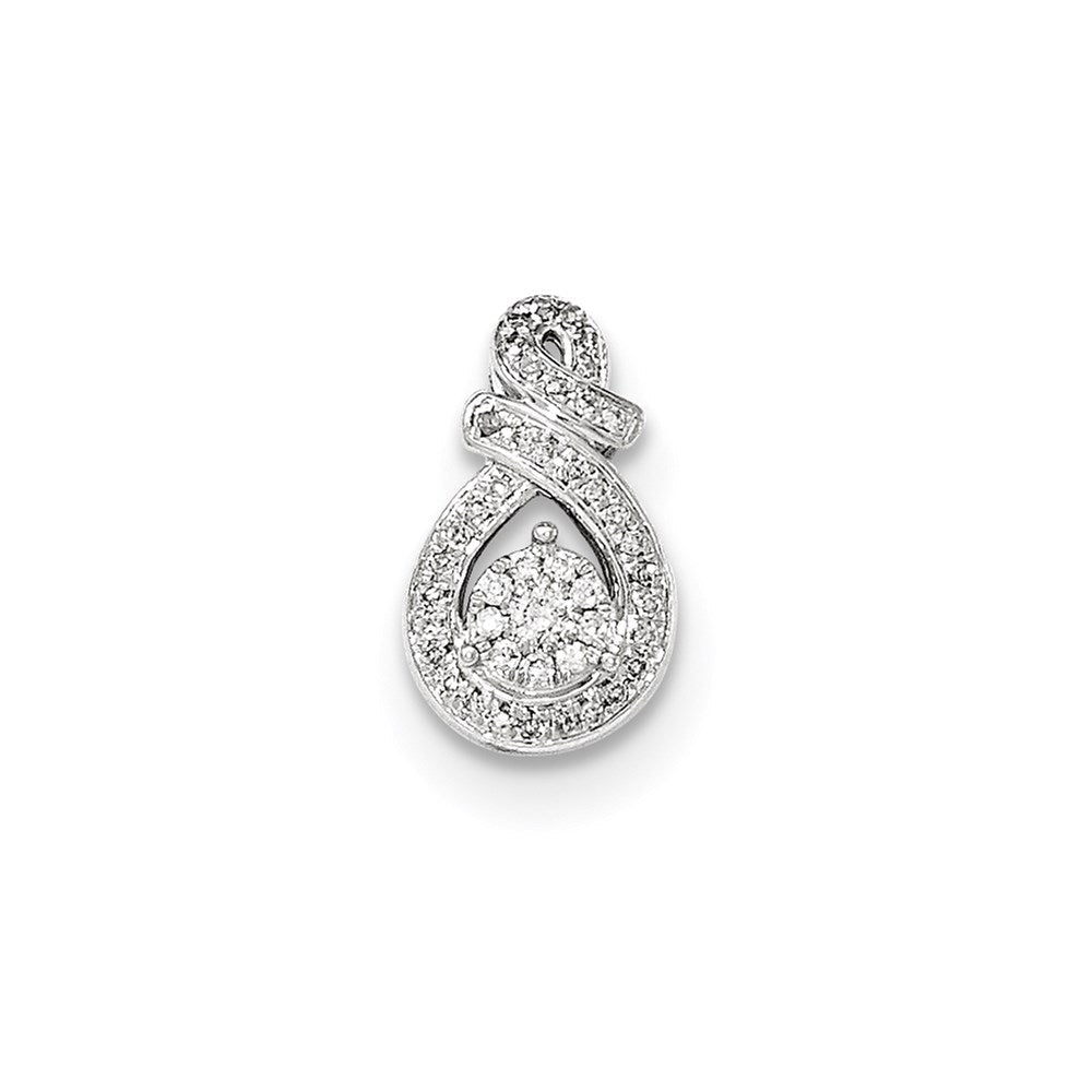 14K Weißgold Anhänger mit echtem Diamant