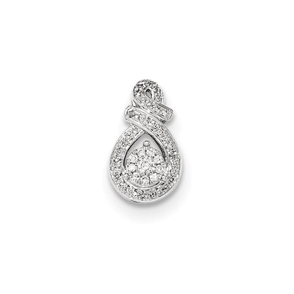 14K Weißgold Anhänger mit echtem Diamant