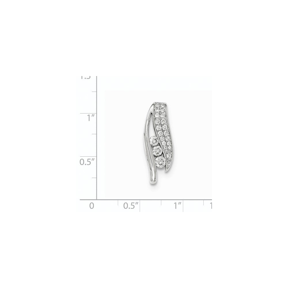 14K Weißgold Echt Diamant Kette Anhänger
