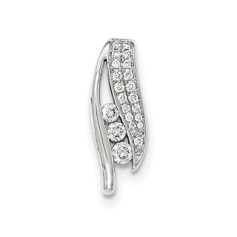 14K Weißgold Echt Diamant Kette Anhänger