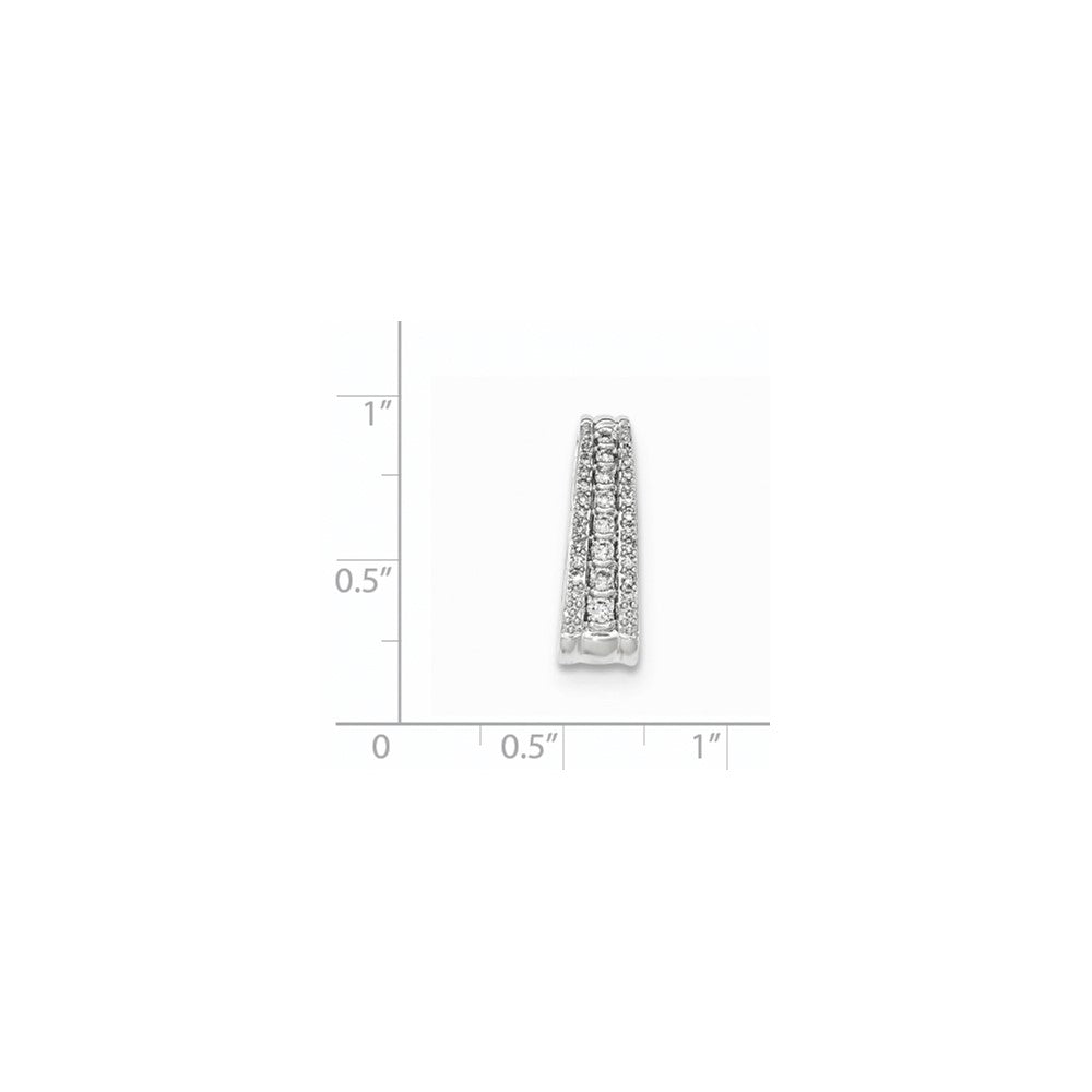 14K Weißgold Polierter Echter Diamant Kettenanhänger zum Aufziehen