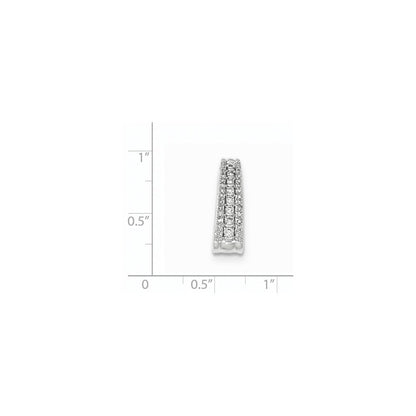14K Weißgold Polierter Echter Diamant Kettenanhänger zum Aufziehen