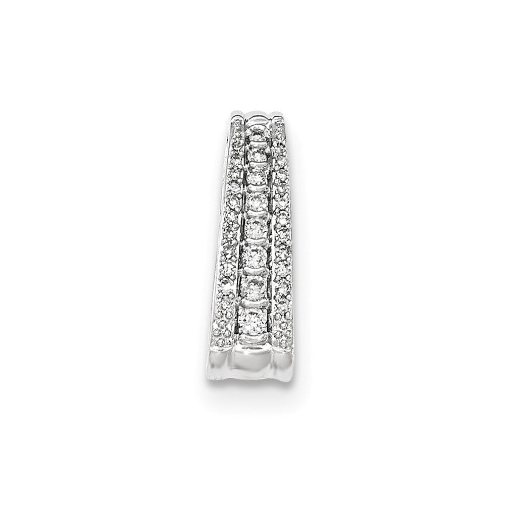 14K Weißgold Polierter Echter Diamant Kettenanhänger zum Aufziehen