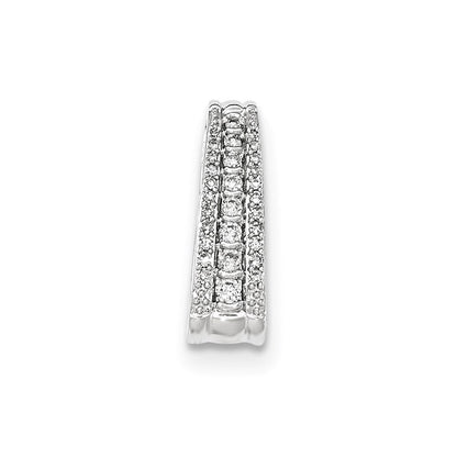 14K Weißgold Polierter Echter Diamant Kettenanhänger zum Aufziehen