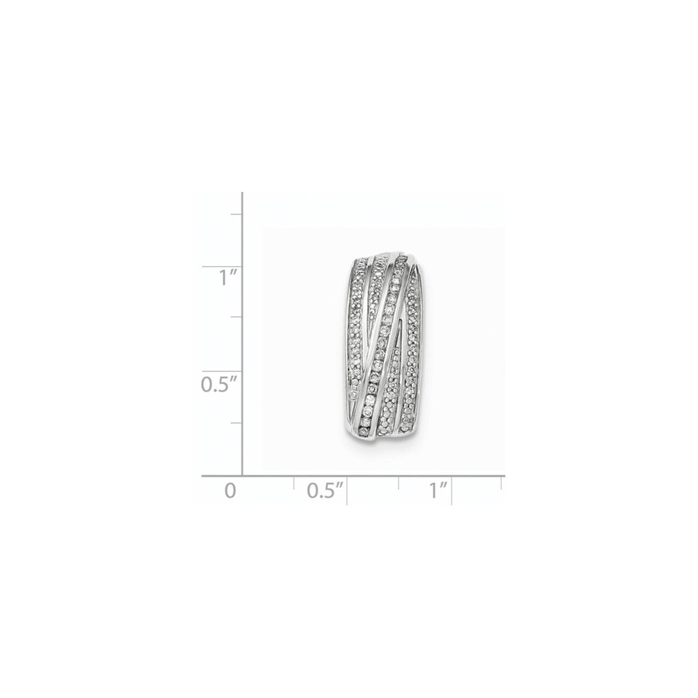 14K Weißgold Kettengleitanhänger mit echtem, poliertem Diamant