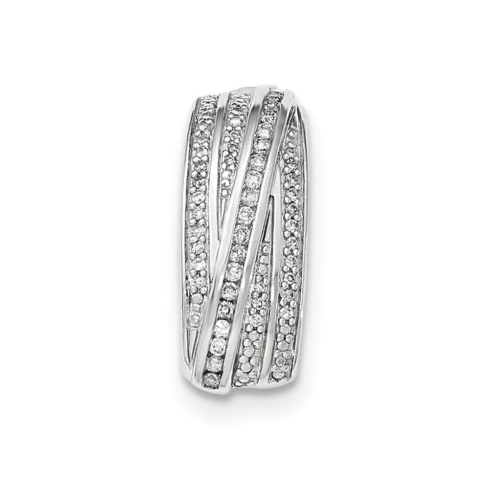 14K Weißgold Kettengleitanhänger mit echtem, poliertem Diamant