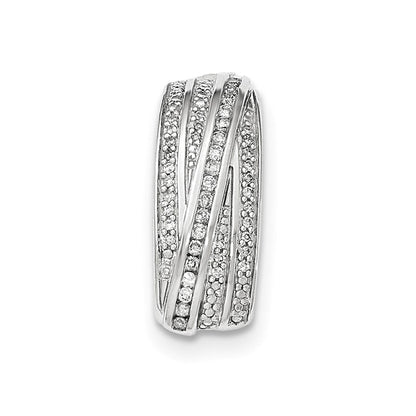 14K Weißgold Kettengleitanhänger mit echtem, poliertem Diamant