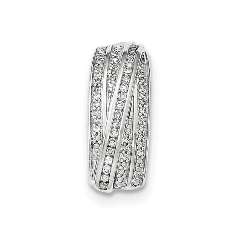 14K Weißgold Kettengleitanhänger mit echtem, poliertem Diamant