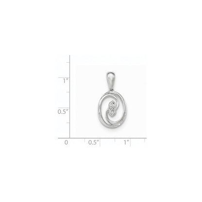 14K Weißgold Anhänger mit poliertem, echtem Diamant
