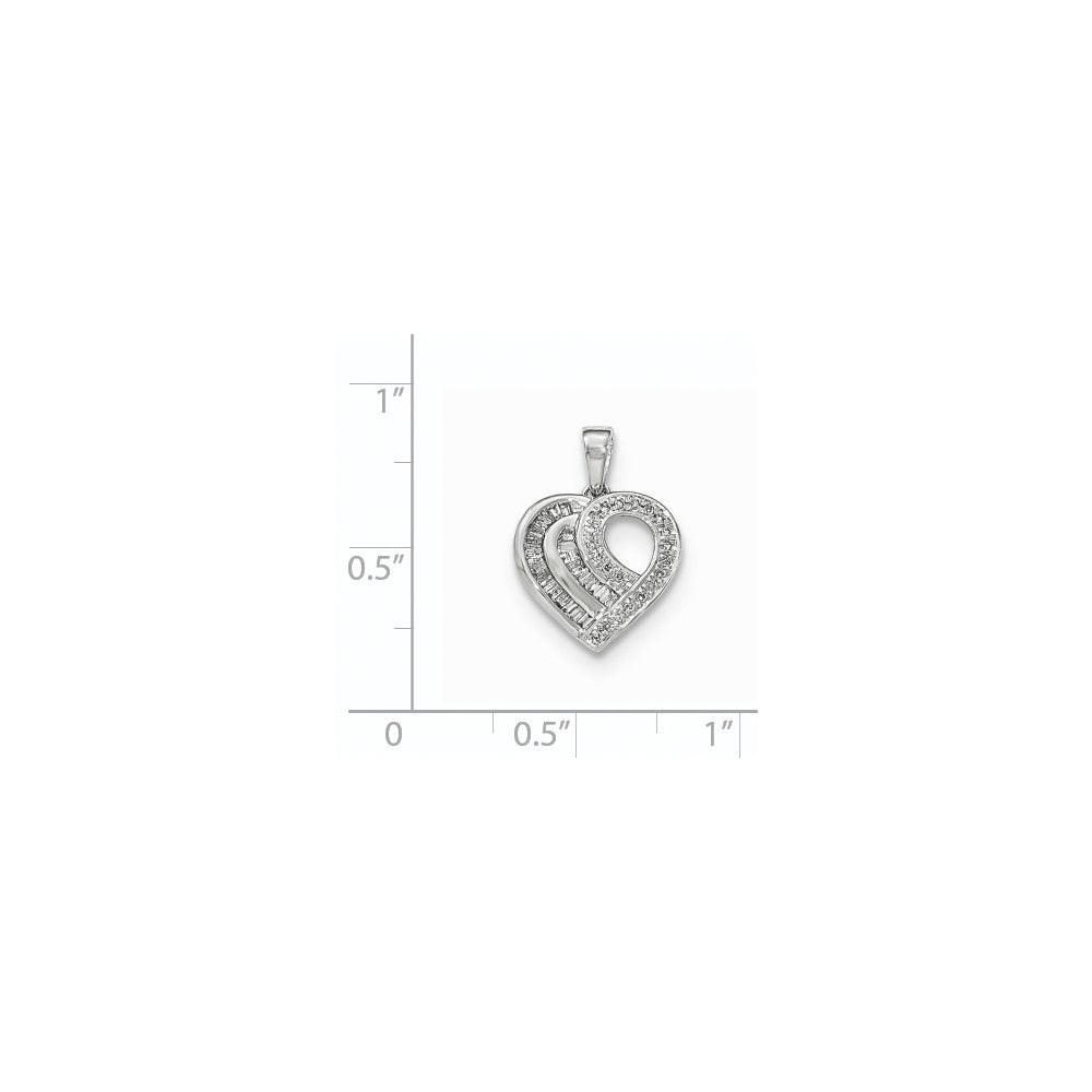 Herzanhänger aus 14K Weißgold mit echten Diamanten