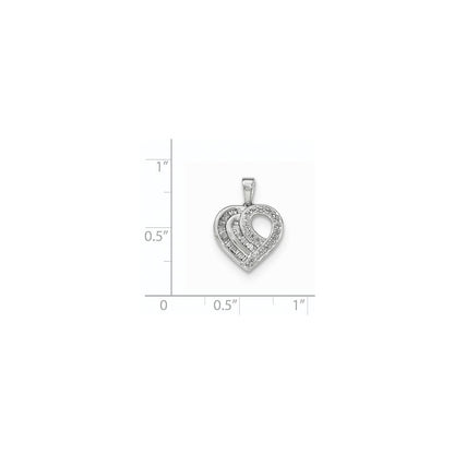 Herzanhänger aus 14K Weißgold mit echten Diamanten
