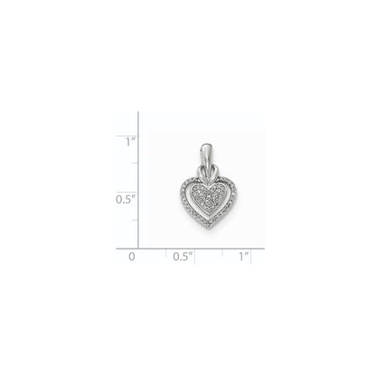 14K Weißgold Herzanhänger mit echtem Diamant