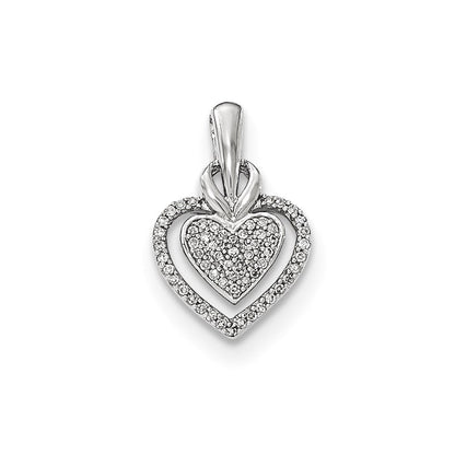 14K Weißgold Herzanhänger mit echtem Diamant