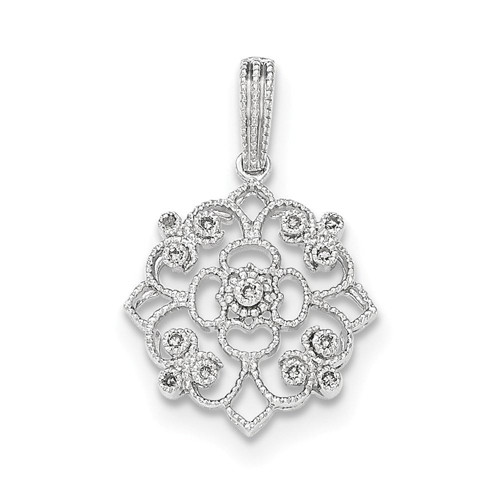 14K Weißgold Echtdiamant-Anhänger