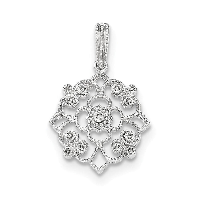 14K Weißgold Echtdiamant-Anhänger