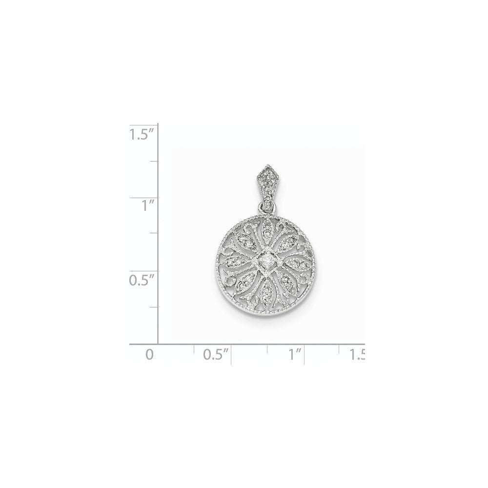 14K Weißgold Echter Diamant-Anhänger