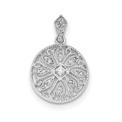14K Weißgold Echter Diamant-Anhänger