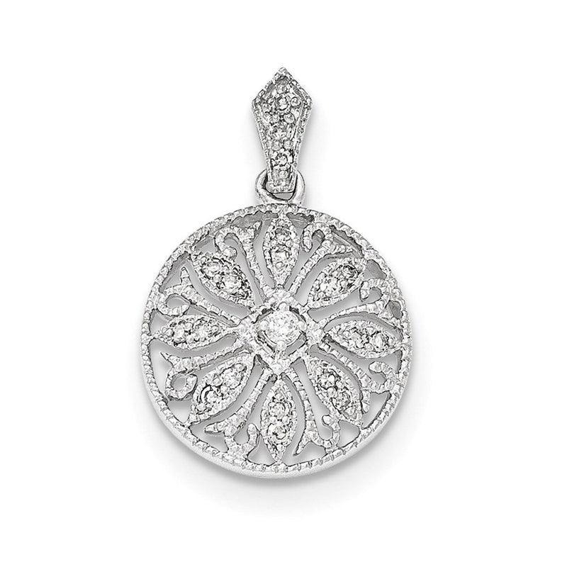 14K Weißgold Echter Diamant-Anhänger