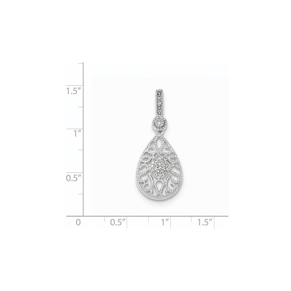 14K Weißgold Echter Diamant-Anhänger
