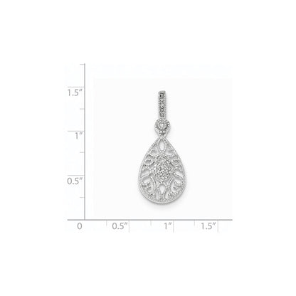 14K Weißgold Echter Diamant-Anhänger