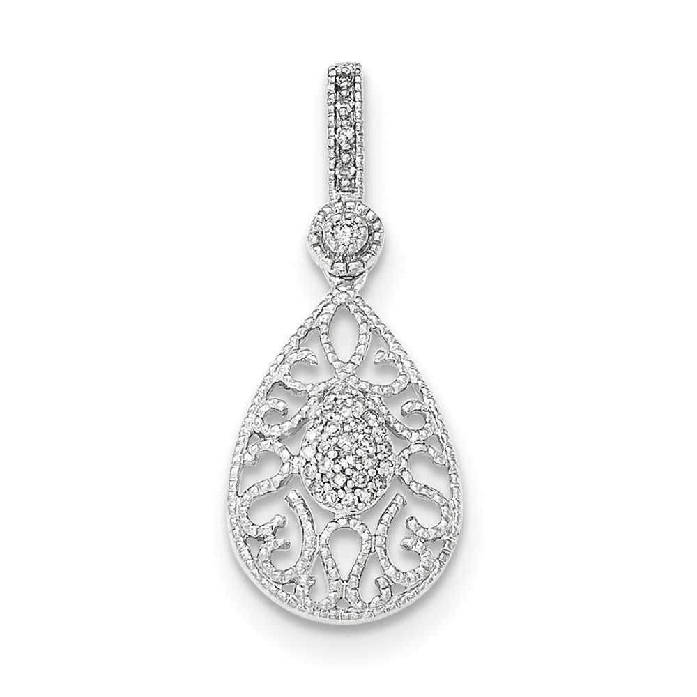 14K Weißgold Echter Diamant-Anhänger