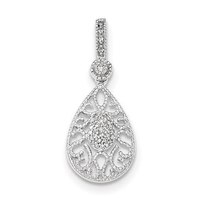 14K Weißgold Echter Diamant-Anhänger
