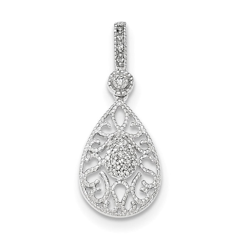 14K Weißgold Echter Diamant-Anhänger