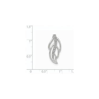 14K Weißgold Anhänger mit echtem Diamant