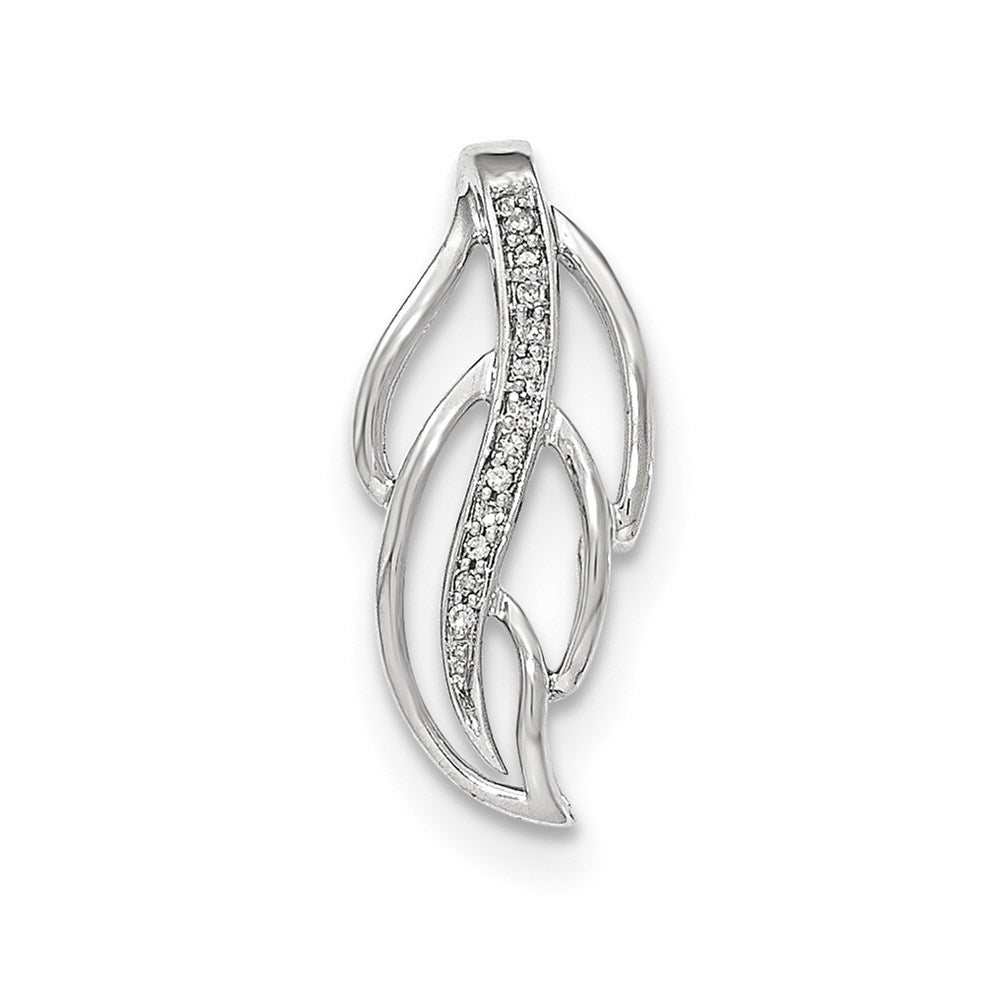 14K Weißgold Anhänger mit echtem Diamant