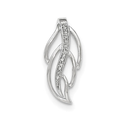 14K Weißgold Anhänger mit echtem Diamant