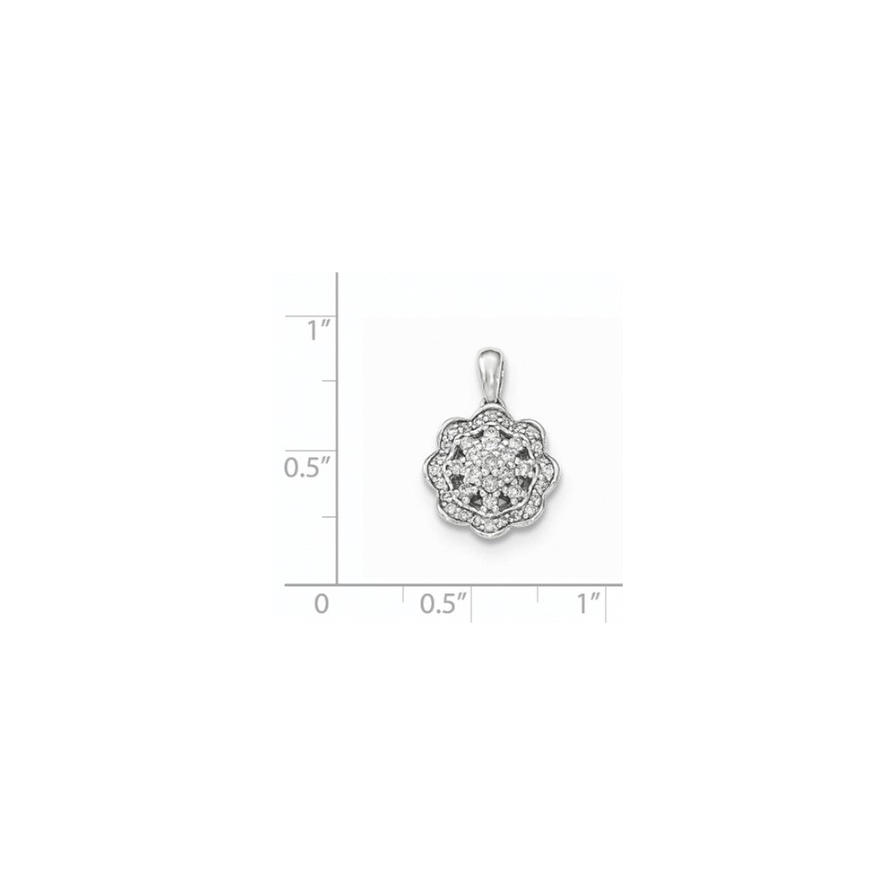 14K Weißgold Anhänger mit echten Diamanten