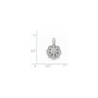 14K Weißgold Anhänger mit echten Diamanten
