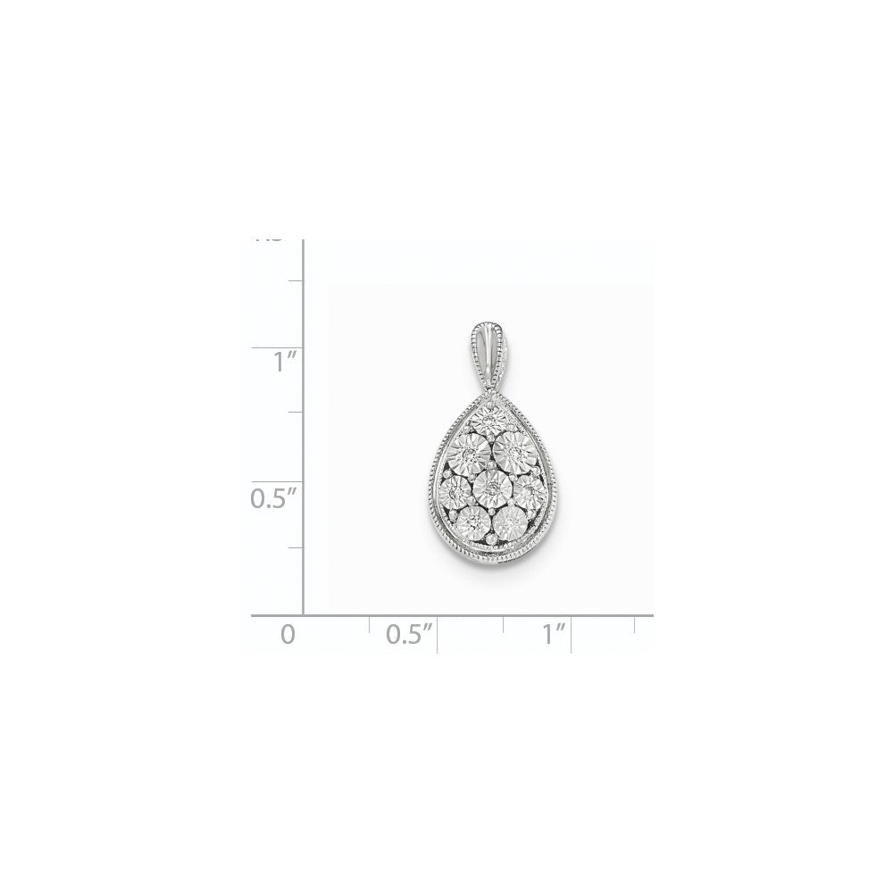 14K Weißgold Anhänger, poliert, mit echten Diamanten, diamantiert (D/C)