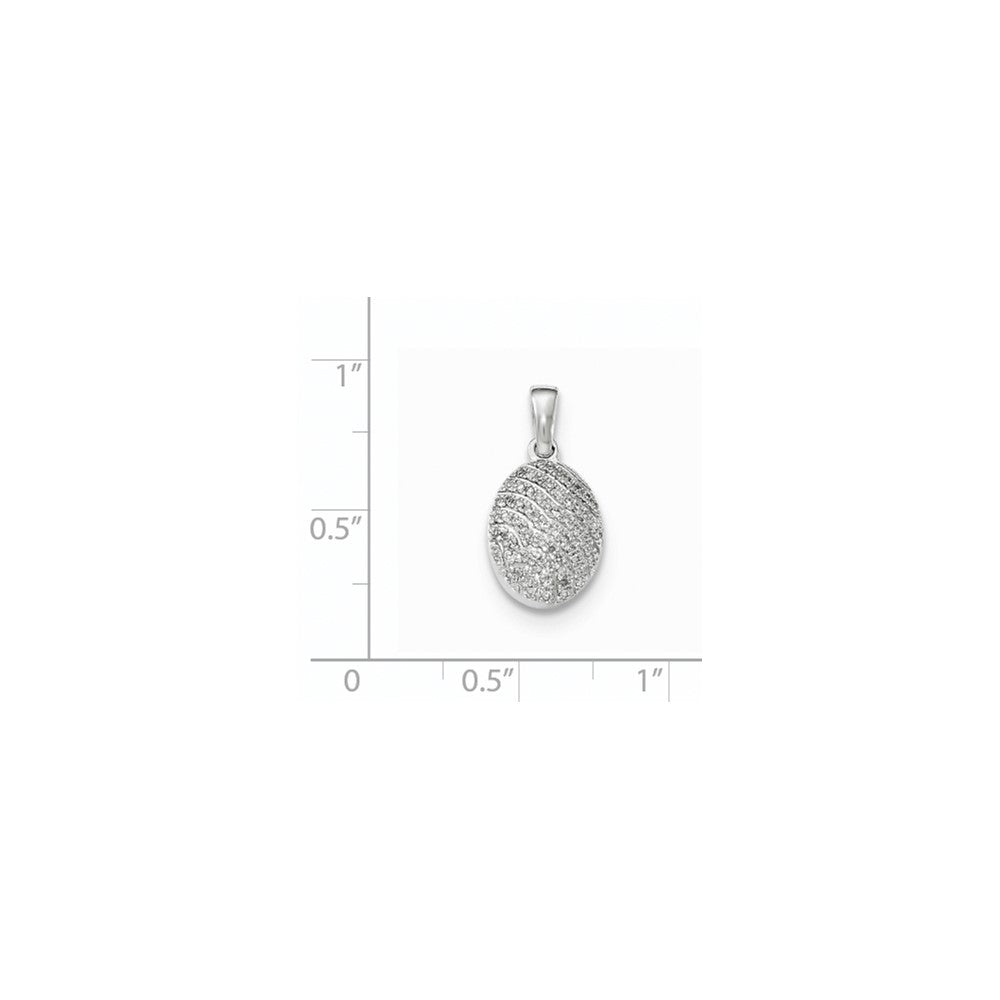 14K Weißgold Anhänger mit echtem Diamanten, oval