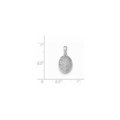 14K Weißgold Anhänger mit echtem Diamanten, oval