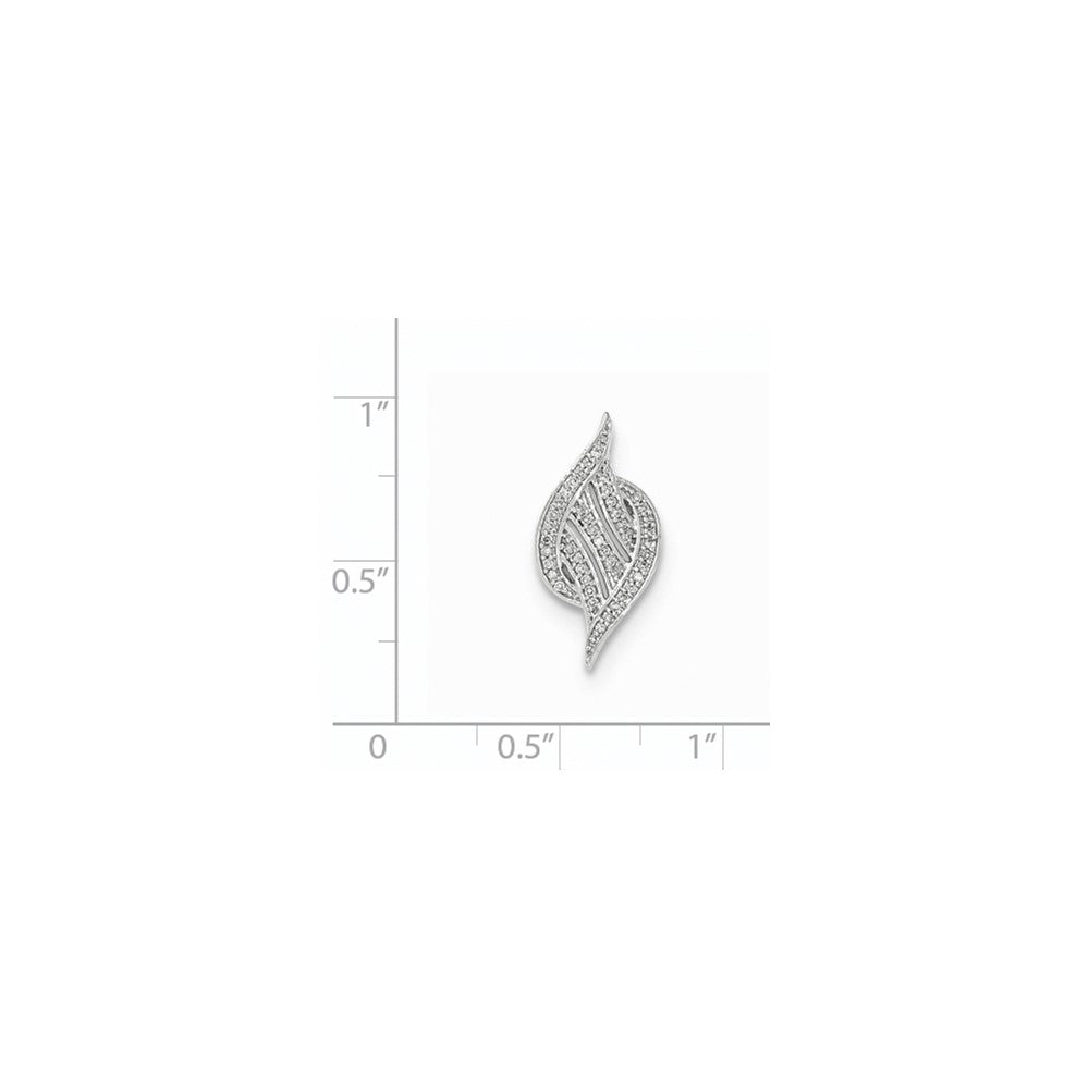 14 Karat Weißgold Anhänger mit echtem weißem Diamant