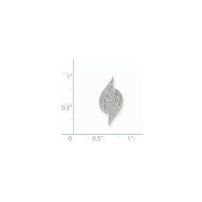 14 Karat Weißgold Anhänger mit echtem weißem Diamant