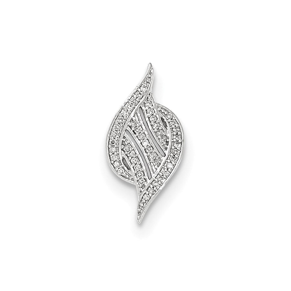 14 Karat Weißgold Anhänger mit echtem weißem Diamant