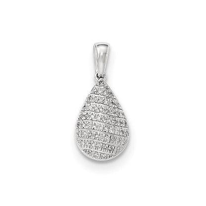 14K Weißgold Anhänger mit echtem Diamant, Birnenform
