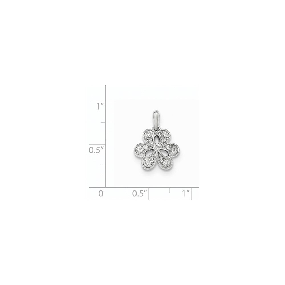 14K Weißgold Echtdiamant-Anhänger