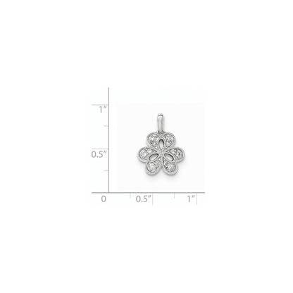 14K Weißgold Echtdiamant-Anhänger