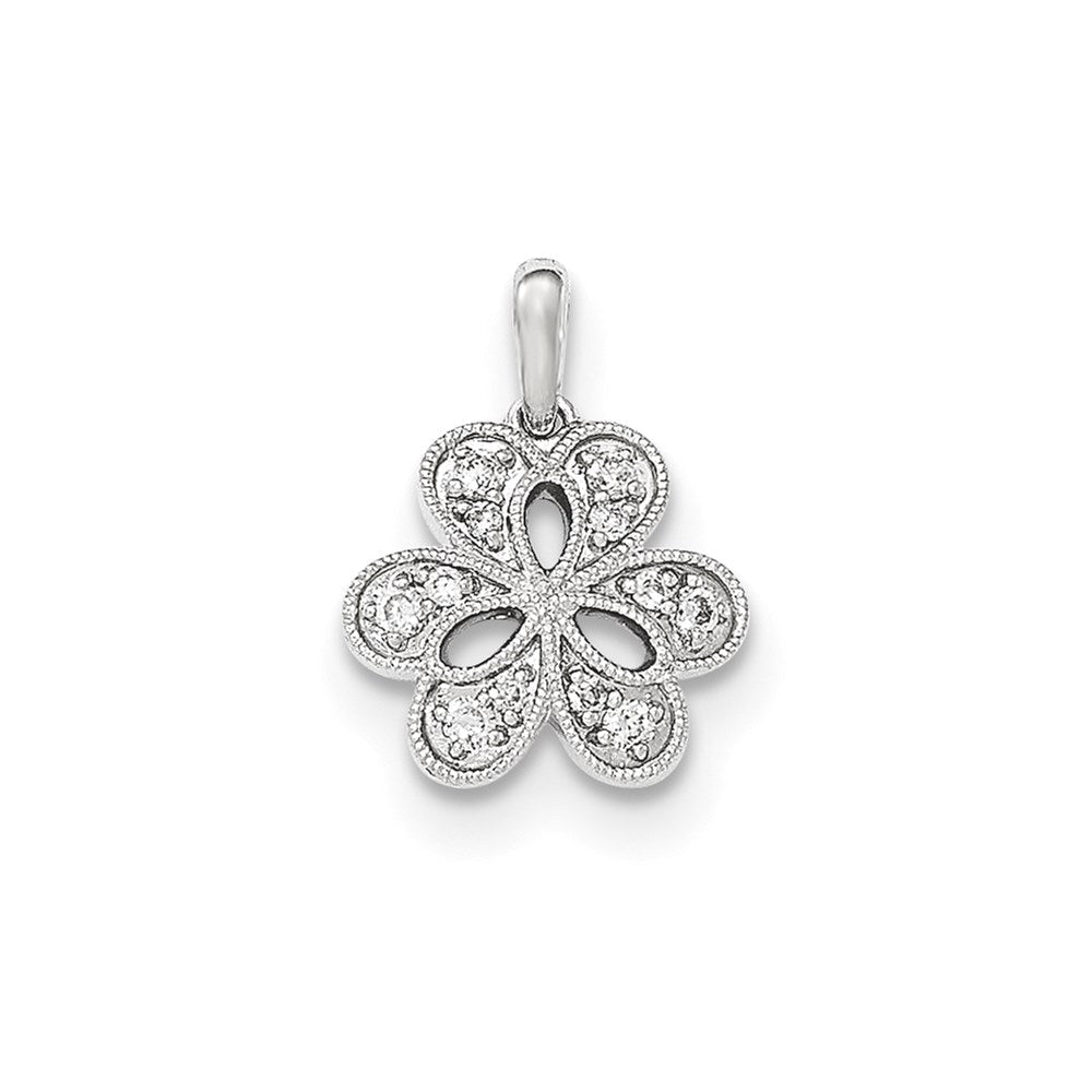 14K Weißgold Echtdiamant-Anhänger
